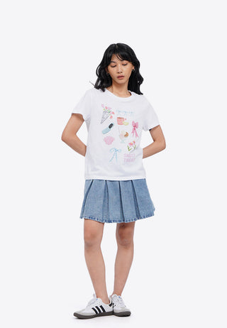 Áo Thun Nữ tay Ngắn In Họa Tiết