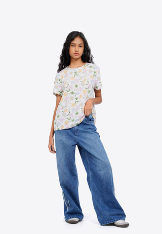 Áo Thun Nữ tay Ngắn In Hoa