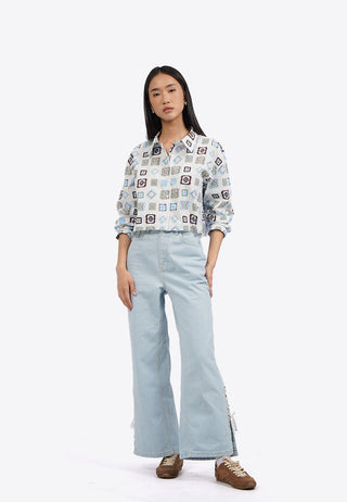 Áo Sơ Mi Dài Tay Dáng Crop