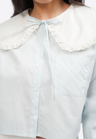 Áo Sơ Mi Kẻ Sọc Cổ Peter Pan