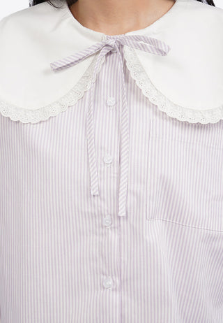 Áo Sơ Mi Kẻ Sọc Cổ Peter Pan