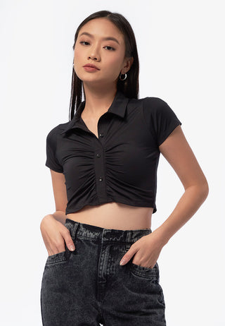 Áo Polo Croptop Xếp Nếp