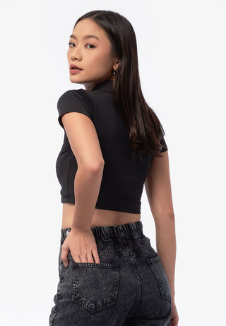 Áo Polo Croptop Xếp Nếp