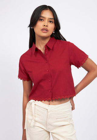 Áo Sơ Mi Ngắn Tay Viền Ziczac