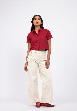 Áo Sơ Mi Ngắn Tay Viền Ziczac