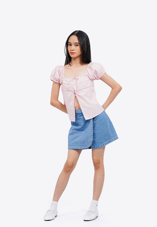 Áo Sơ Mi Tay Phồng Cột Nơ