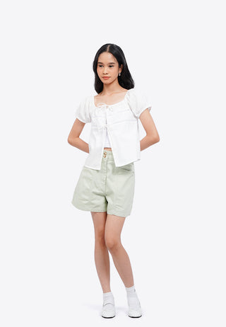 Áo Sơ Mi Tay Phồng Cột Nơ