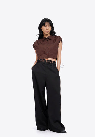 Áo Sơ Mi Cài Nút Có Xếp Ly Vai