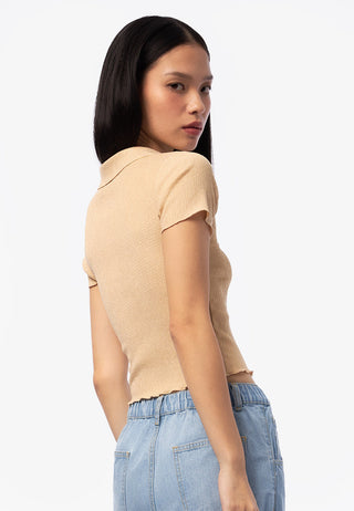 Áo Croptop Tay Ngắn Cổ Chữ V