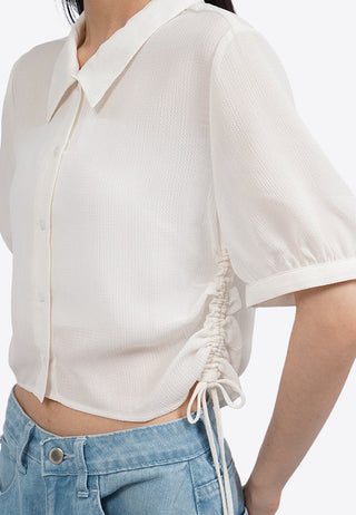 Áo Sơ Mi Xếp Nếp Bên Hông