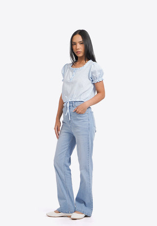 Áo Sơ Mi tay Phồng Crop Top