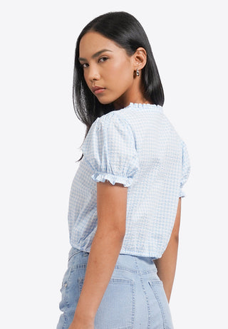 Áo Sơ Mi tay Phồng Crop Top