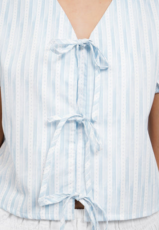 Áo Sơ Mi Tay Phồng Cột Nơ