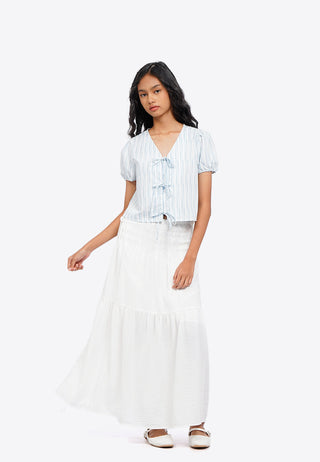 Áo Sơ Mi Tay Phồng Cột Nơ