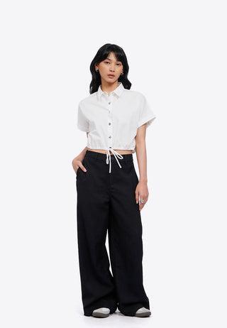 Áo Sơ Mi Ngắn Tay Crop Top