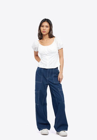 Áo Babydoll Cổ Tròn Tay Ngắn