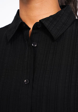 Áo Sơ Mi Oversize Ngắn Tay Vải Nhăn