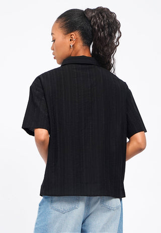 Áo Sơ Mi Oversize Ngắn Tay Vải Nhăn