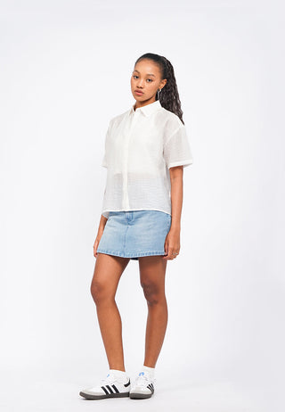 Áo Sơ Mi Oversize Ngắn Tay Vải Nhăn