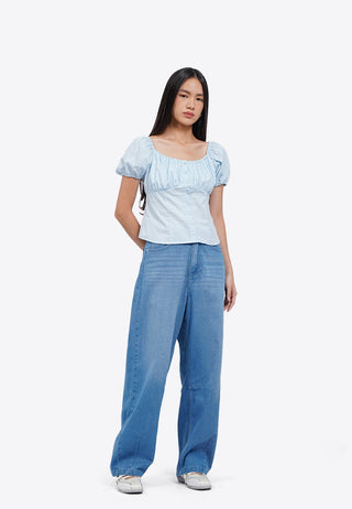 Áo Babydoll Cổ Tròn Tay Ngắn