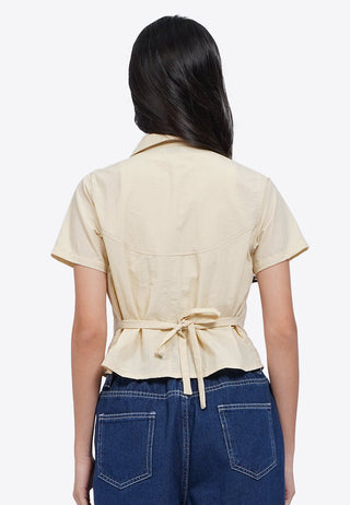 Áo Sơ Mi Ngắn Tay Khóa Kéo