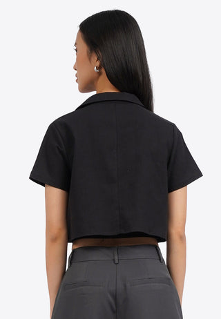 Áo Blazer Ngắn Tay Cột Dây