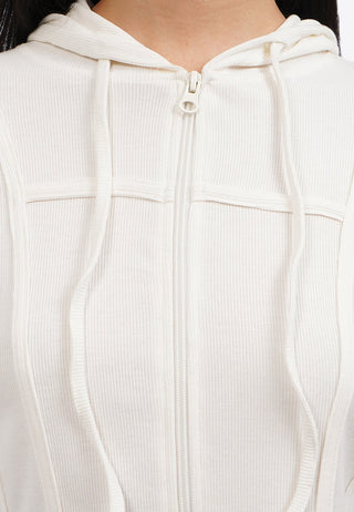 Áo Hoodie Khóa Kéo Dáng Crop Top