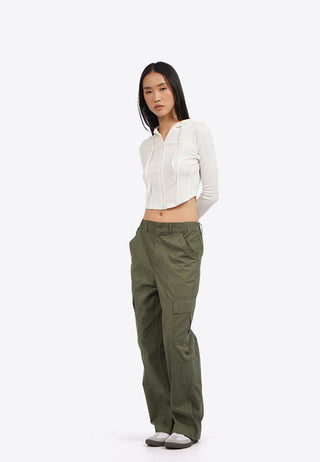 Áo Hoodie Khóa Kéo Dáng Crop Top