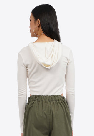 Áo Hoodie Khóa Kéo Dáng Crop Top