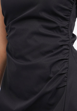 Đầm Váy Midi Xếp Ly Bất Đối Xứng
