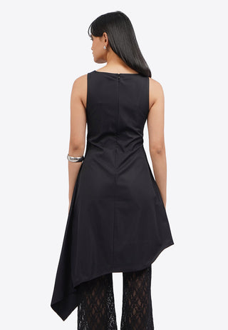 Đầm Váy Midi Xếp Ly Bất Đối Xứng