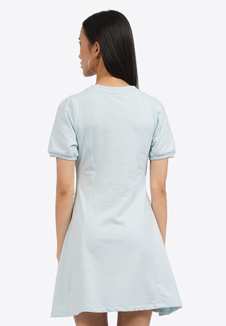 Đầm Mini Dress Ngắn Tay Nhún Eo