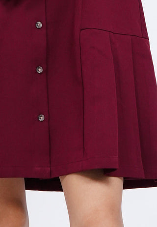 Đầm Mini Dress Cài Cúc Viền Xếp Ly