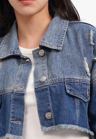 Áo Khoác Denim Crop