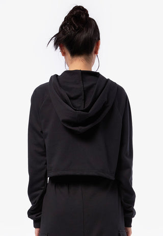 Áo Hoodies Dáng Crop Dây Rút