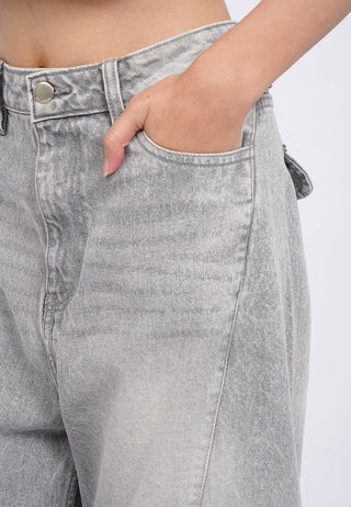 Quần Jean Nữ Ống Suông Dáng Rộng