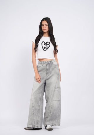 Quần Jean Nữ Ống Suông Dáng Rộng