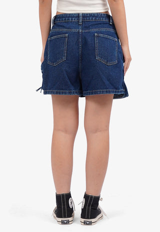 Quần Denim Giả Váy Túi Hộp Vạt Chéo