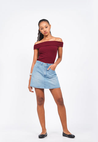 Quần Short Denim Giả Váy