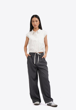 Áo Sơ Mi Sát Nách Có Thắt Eo