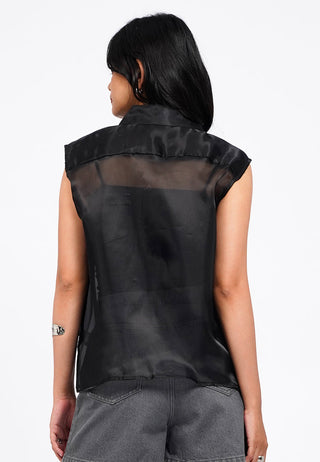 Áo Sơ Mi Voan Không Tay