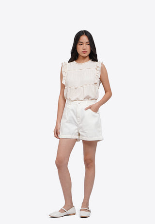 Quần Short Denim Xắn Gấu