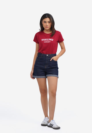 Quần Short Denim Xắn Gấu