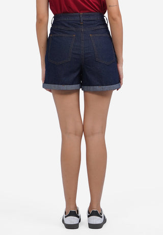 Quần Short Denim Xắn Gấu