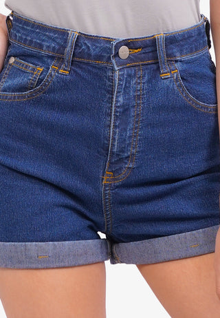 Quần Short Denim Xắn Gấu