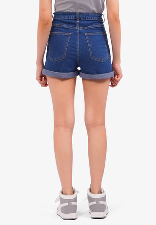 Quần Short Denim Xắn Gấu