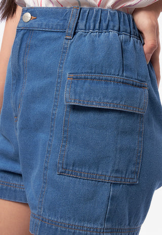 Quần Short Denim Túi Hộp