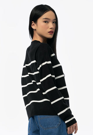 Áo Sweatshirt Dệt Kim Dài Tay Ke Sọc