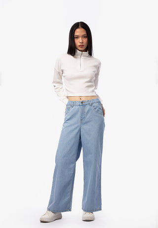 Áo Sweashirt Cao Cổ Dáng Ngắn