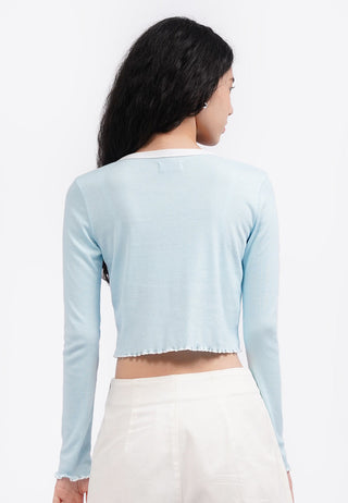 Áo Thun Dài Tay Viền Xoắn Diếp